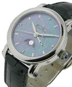 Maurice Lacroix - Lady's Calendar with Moon Steel on Strap with Blue MOP Dial