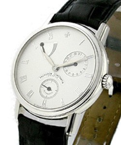Patrimony Power Reserve in White Gold on Black Alligator Leather Strap with Silver Dial