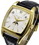 5135J Calendario Annual Calendar in Yellow Gold on Black Crocodile Leather Strap with Silver Dial