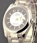 Datejust 36mm in Steel with Domed Bezel on Steel Oyster Bracelet with Silver and Black Dial