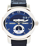 Anniversary 160 in White Gold on Black Crocodile Leather Strap with Blue Dial