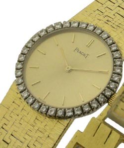 Vintage Piaget Round with Diamond Bezel Yellow Gold with Mesh Bracelet