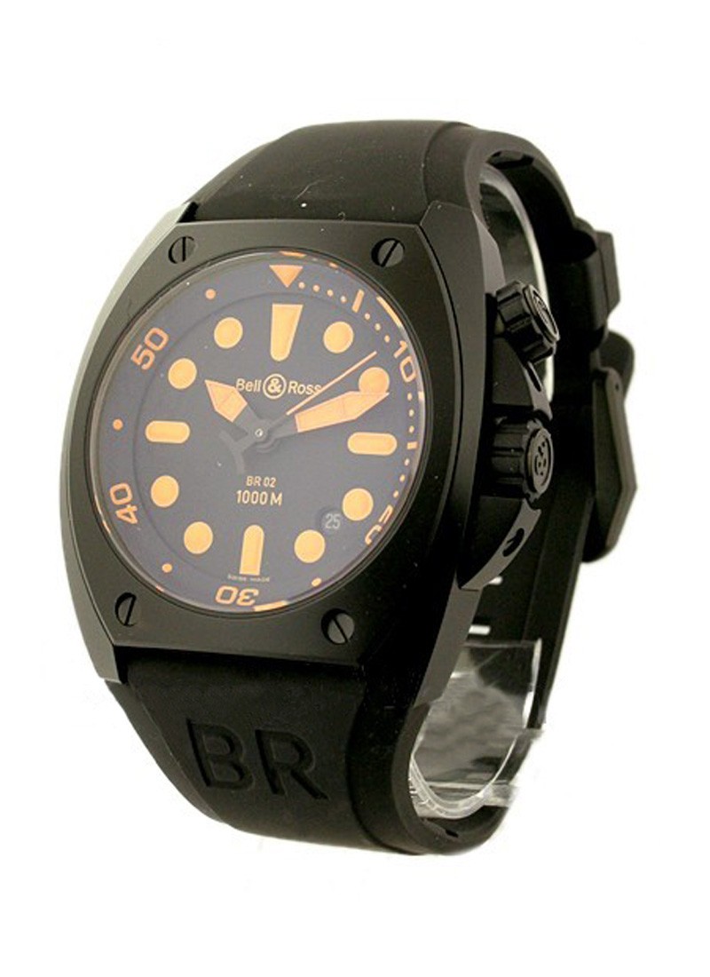 Bell & Ross BR 02-92 Marine in Carbon Finished PVD Steel