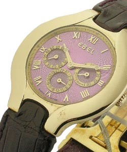 Lichine Chronograph Yellow Gold on Strap with Purple Dial