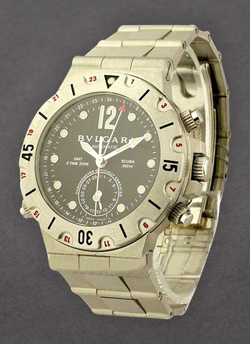 Diagono Professional GMT Scuba 3 Time Zone Steel on Bracelet SD38SGMT