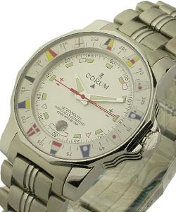 Admiral Cup in Steel with Nautical Bezel on Steel Bracelet with Silver Dial