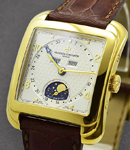 Toledo 1952 Triple Calendar Moon Phase in Yellow Gold on Brown Crocodile Leather Strap with Silver Dial
