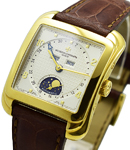 Toledo 1952 Triple Calendar Moon Phase in Yellow Gold on Brown Crocodile Leather Strap with Silver Dial