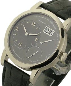 Lange 1 38.5mm in White Gold on Black Crocodile Leather Strap with Grey Dial