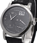 Lange 1 38.5mm in White Gold on Black Crocodile Leather Strap with Grey Dial