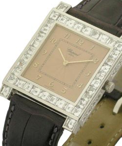 Lady's Classique Square  White Gold with Square Baguette Bezel & Case
