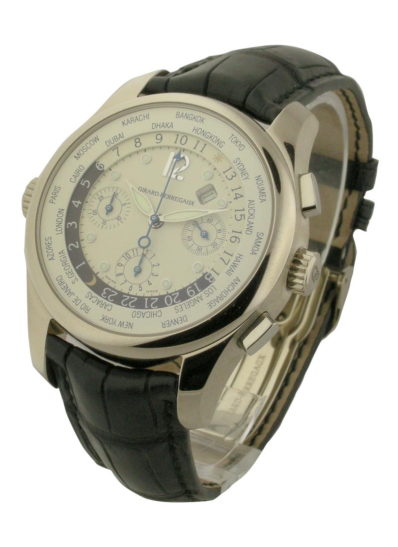 Girard Perregaux World Time Chronograph 43mm in White Gold