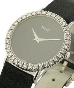 Classique Vintage with Diamond Bezel White Gold with Black Dial  