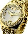 Bubble Large in Yellow Gold with Diamond Bezel on Yellow Gold Bracelet with MOP Diamond Dial