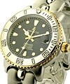 Men's  2-Tone Diver in Steel with Yellow Gold Bezel on Steel Bracelet with Black Dial