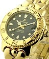 Diver Mid Size  in Yellow Gold on Yellow Gold Bracelet with Black  Dial
