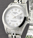 Date Lady's - 26mm - Smooth Bezel on Jubilee Bracelet with White Arabic Dial