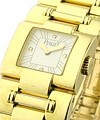 Square Dancer - Mini Size  Yellow Gold on Bracelet with White Dial