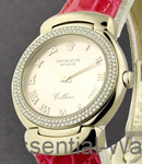 Cellisima in White Gold with Diamond Bezel on Strap - Pink Dial