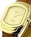 Cellini - Yellow Gold - 25mm on Brown Strap with Champagne Roman Dial