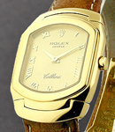 Cellini - Yellow Gold - 25mm on Brown Strap with Champagne Roman Dial