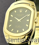 Cellini - Yellow Gold  on Black Strap with Black Dial