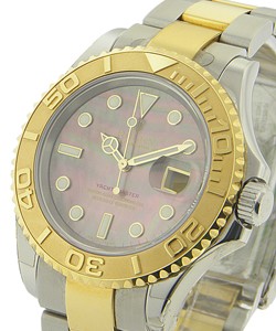Yachtmaster 2-Tone in Steel with Yellow Gold Bezel On Steel and Yellow Gold Oyster Bracelet with Black Mother of Pearl Dial