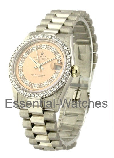 Pre-Owned Rolex Mid Size Datejust - White Gold - Diamond Bezel