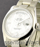 President - DayDate - White Gold - Domed Bezel - 36mm on Oyster Bracelet with Meteorite Diamond Dial