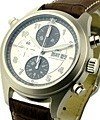 Spitfire Double Chronograph  Steel on Strap with Silver Dial 