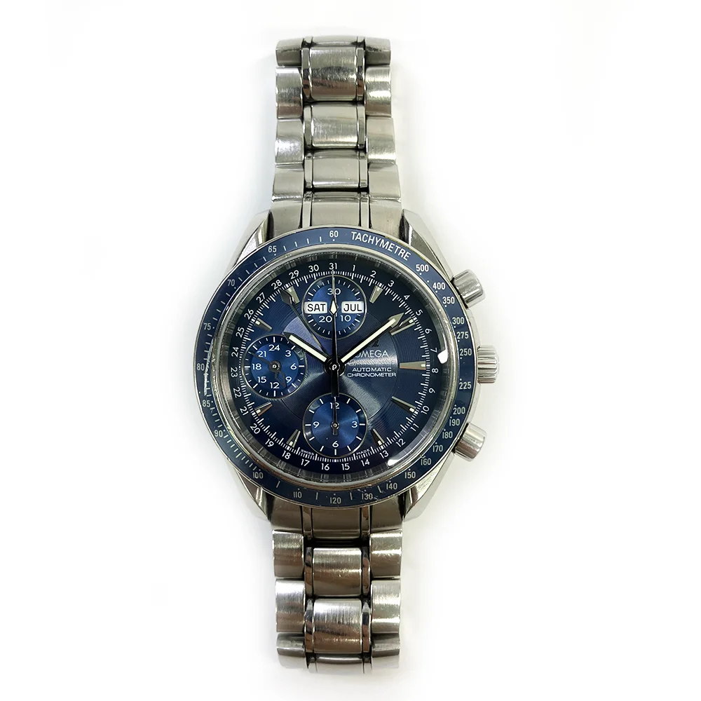 Speedmaster Date Steel on Bracelet with Blue Dial