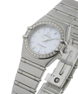 Constellation 95 in Steel with Diamond Bezel on Bracelet with White Mother of Pearl Dial