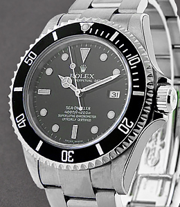 Sea Dweller in Steel with Black Bezel on Oyster Bracelet with Black Dial