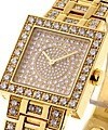 Lady's Classique Square with Diamond Bracelet Yellow Gold - Pave Diamond Dial - Bezel - Bracelet