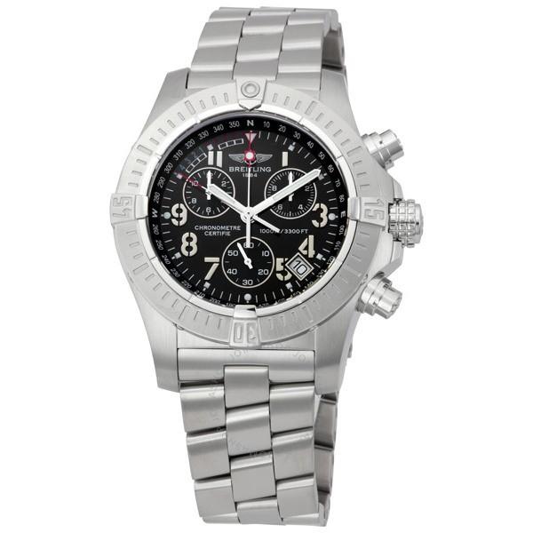 Avenger Seawolf Chronograph in Steel on Steel Bracelet with Black Dial