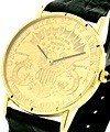 $20 Gold Coin Watch Yellow Gold on Strap with 22KT Gold Coin Dial