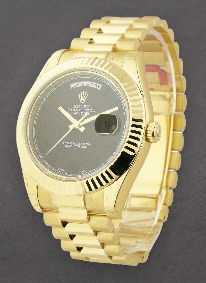 Rolex Unworn Day-Date II President in Yellow Gold with Fluted Bezel