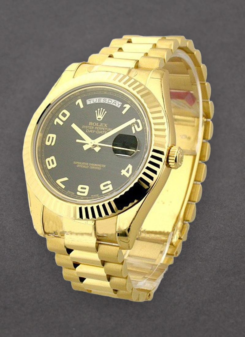 Rolex Unworn Day-Date II President in Yellow Gold with Fluted Bezel