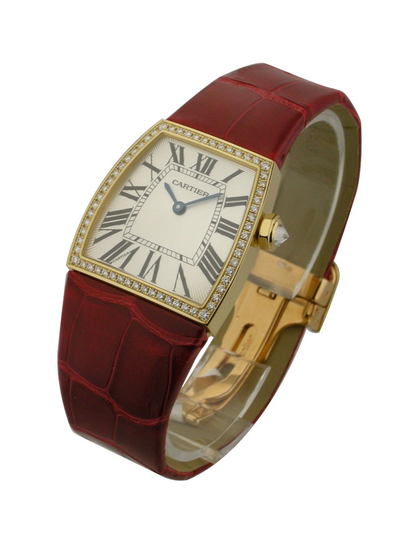 Cartier La Dona de 28mm in Yellow Gold with Diamond Bezel