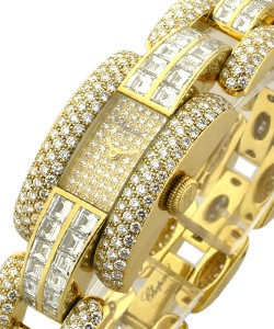 La Strada with Diamond Bracelet Yellow Gold on Bracelet with Pave Diamond Dial