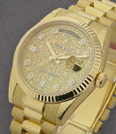Day-Date President in Yellow Gold with Fluted Bezel on Yellow Gold President Bracelet with Champ Jubilee Dial