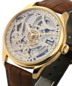 Portuguese F A Jones Squelette 43mm in Rose Gold- Limited to 100pcs on Brown Alligator Leather Strap with Skeleton Dial 