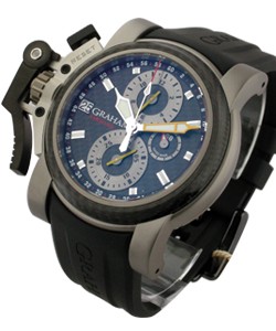 Oversized Chronofighter Airwing in Titanium on Black Rubber Strap with Grey Dial