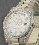 President DayDate 36mm  in White Gold with Diamond Bezel & Lugs on President Bracelet with MOP Diamond Dial