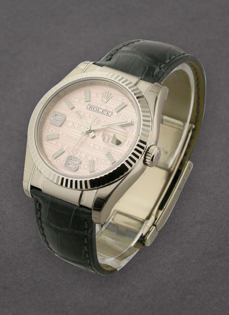 Rolex Unworn Datejust in White Gold with Fluted Bezel