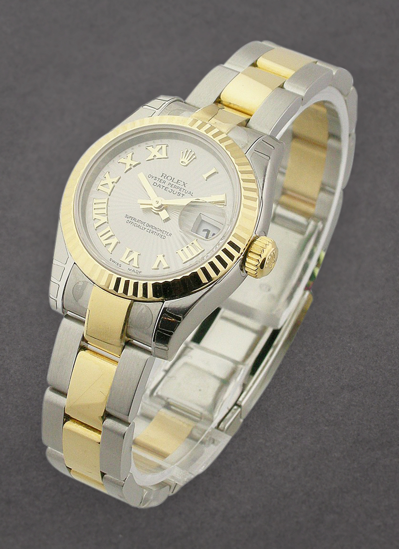 Pre-Owned Rolex Ladys 2-Tone Datejust in Steel with Yellow Gold Fluted Bezel - New Style   