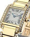 Tank Francaise with Diamond Bracelet & Case Yellow Gold - Small Size - Mint Condition