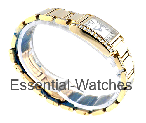 Tank Francaise with Diamond Bracelet & Case Yellow Gold - Small Size - Mint  Condition WE1001RG
