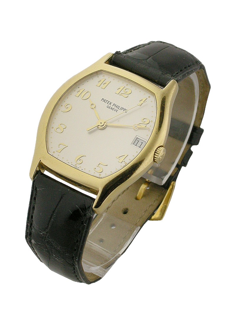 Gondolo 5030 Yellow Gold on Strap with Silver Dial 5030J