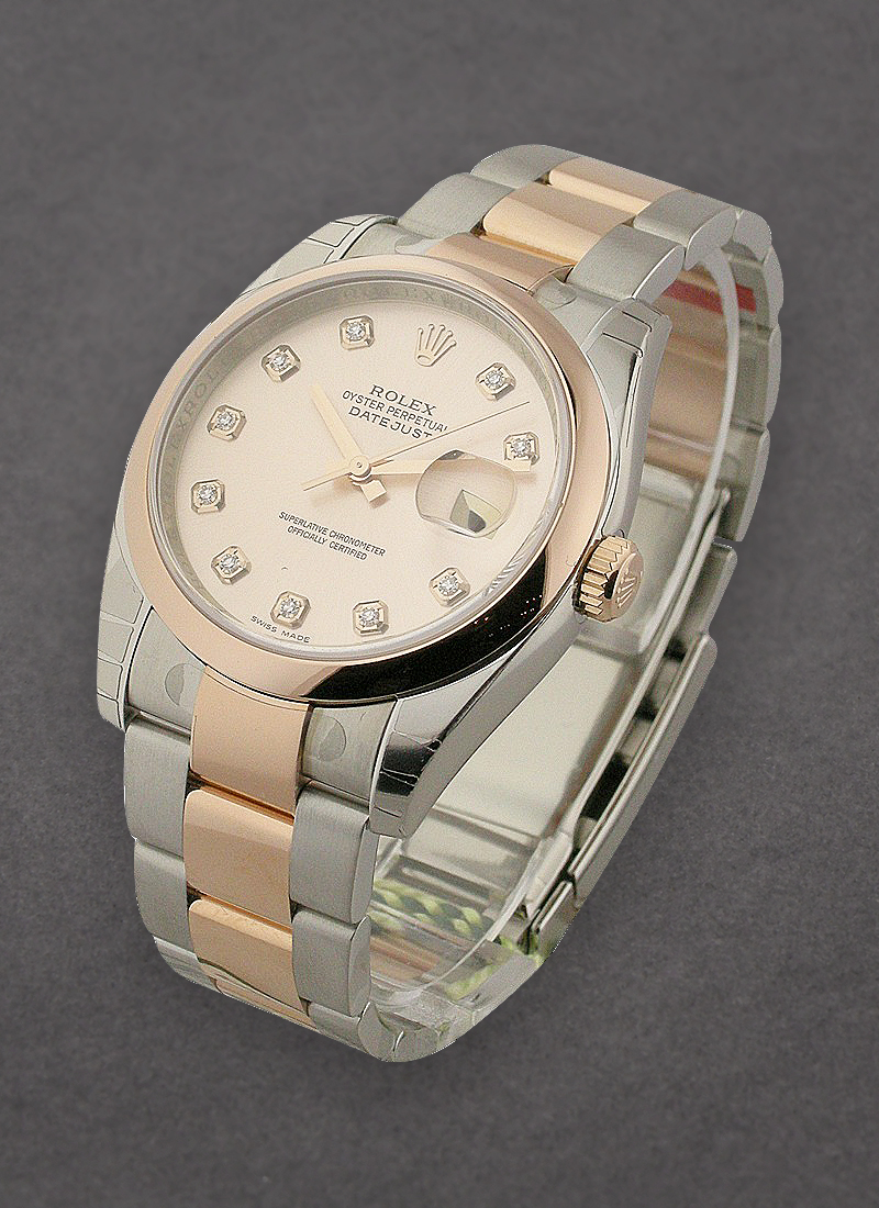 Rolex Unworn Datejust 36m in Steel with Rose Gold Domed Bezel